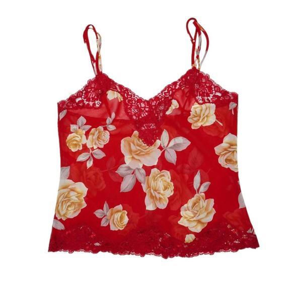 Floral lace chiffon cami top - Picture 2 of 5